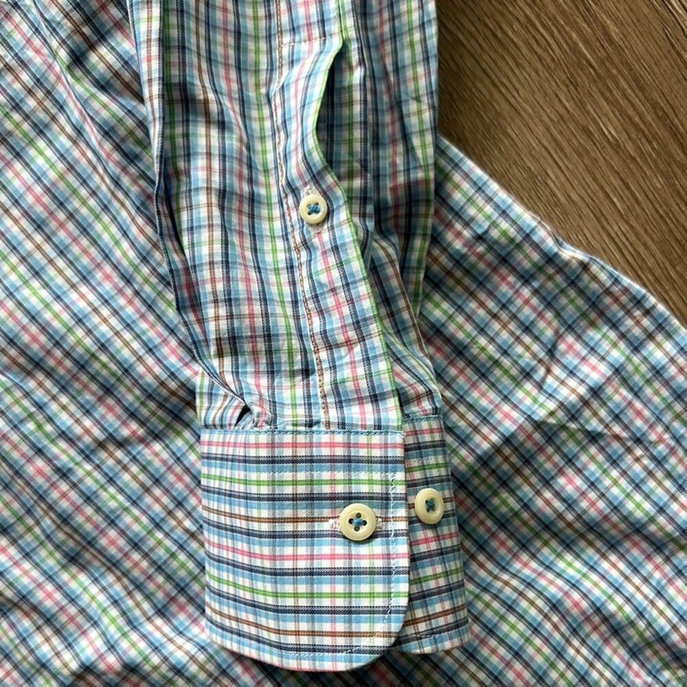 Peter Millar Multi Color Checked Button Front Lon… - image 4